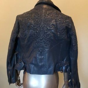 ASOS Navy Leather Jacket